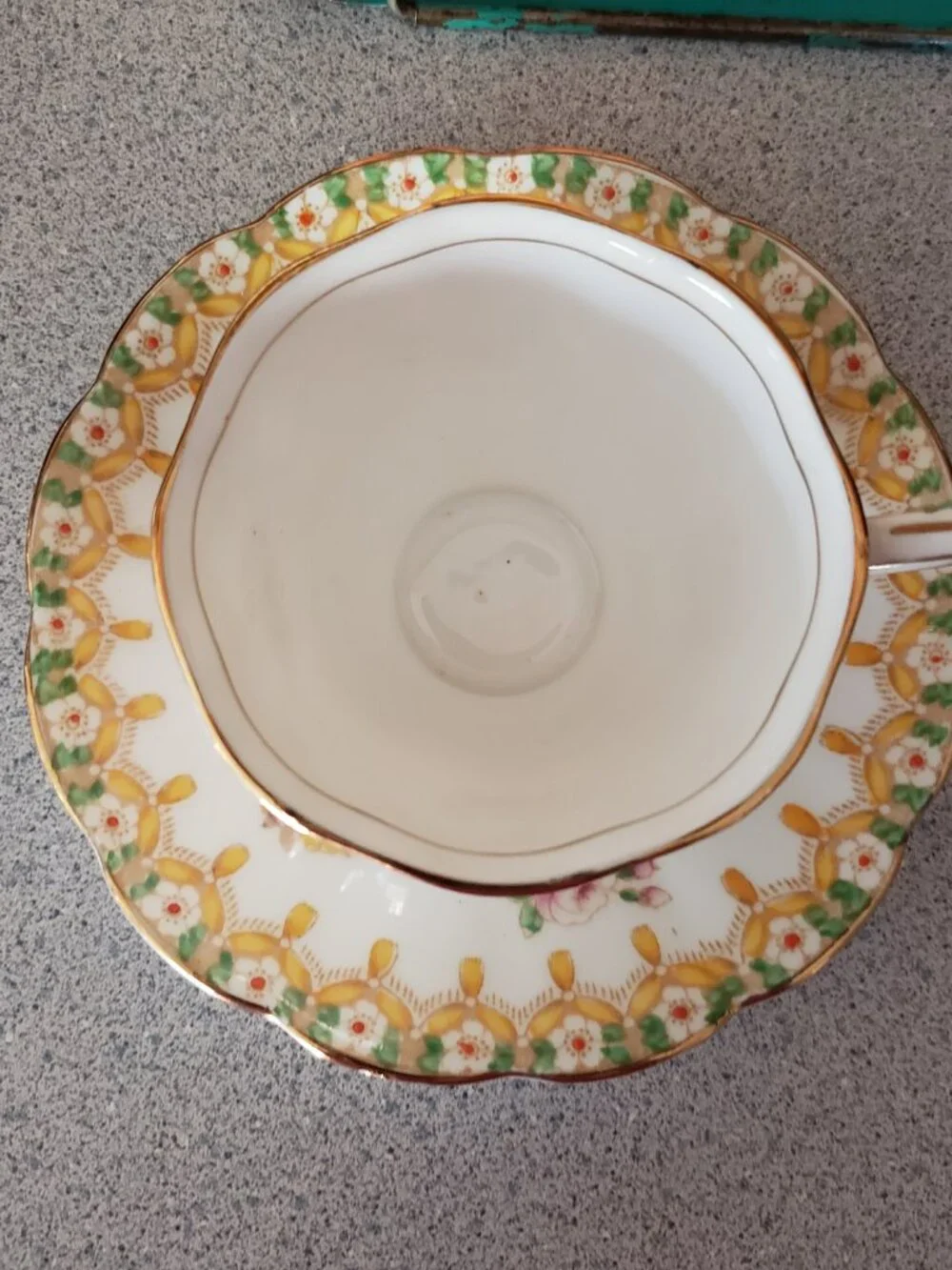 Royal Albert Footed Cup & Saucer Torquay Yellow